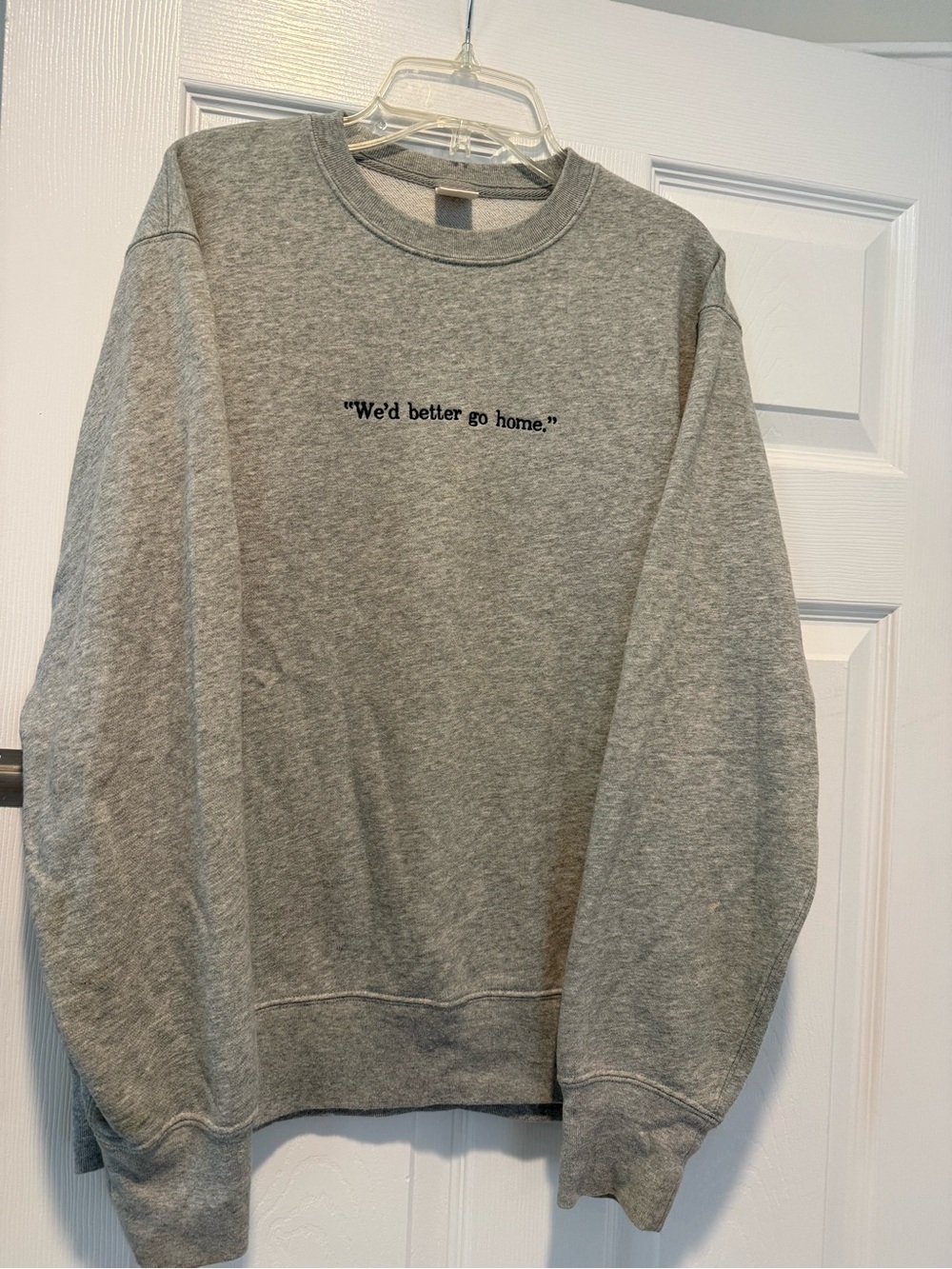 Uniqlo Gray Crewneck Sweatshirt with Center Text